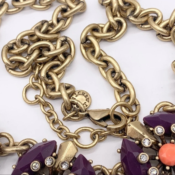 J. Crew Purple Jeweled Flower Necklace - Picture 3 of 3